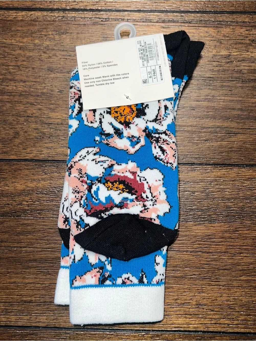 Original Use Blue Floral Crew Socks - Men's